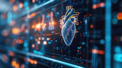 Cuttingedge cardiovascular imaging technology providing detailed scans, high tech, with copy space