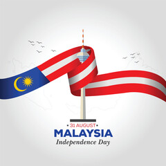 Happy Malaysia Independence Day August 31th Celebration Vector Design Illustration. Template for Poster, Banner, Advertising, Greeting Card or Print Design Element