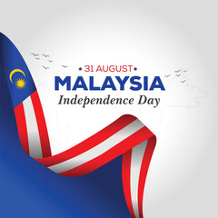 Happy Malaysia Independence Day August 31th Celebration Vector Design Illustration. Template for Poster, Banner, Advertising, Greeting Card or Print Design Element