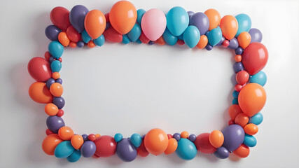 Frame made of balloons, text space. Generative AI