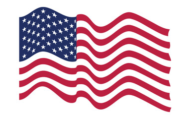 Fototapeta premium USA waving Flag vector image, flying usa flag image, USA png flag, USA country flag image