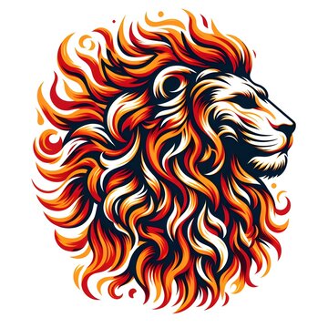 Fiery Lion Illustration