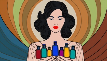 Expensive perfume in woman hands. Elegance and fragrance. Consultant advice on trendy scent