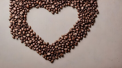 Frame made from coffee beans, text space. Generative AI