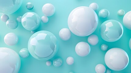 Ethereal Bubbles on a Soft Aqua Background