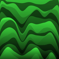 Fototapeta premium Green Simple Modern Wave Complex Design Multicolor Waves Intricate Jagged Lines 261
