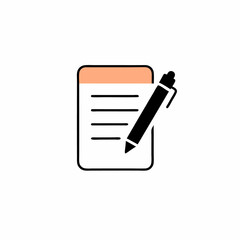 Fototapeta premium A notepad sign with pen vector illustration, isolated white background (13)