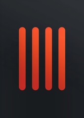 Fototapeta premium Minimalistic pattern of four vertical red bars on a dark background