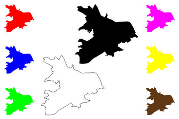 Nizhny Novgorod City (Russian Federation, Russia) map vector illustration, scribble sketch City of Gorky map