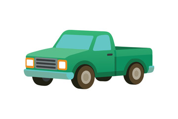  cartoon pickup truck vector art illustration