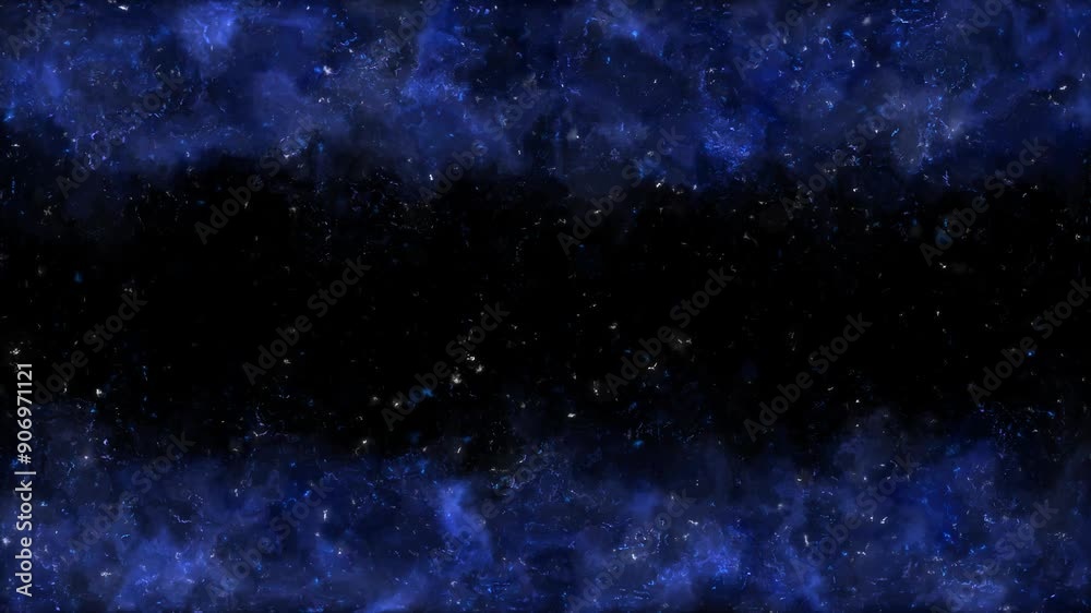Wall mural blue two fire flow, ember sparkles and particles transparent loop background