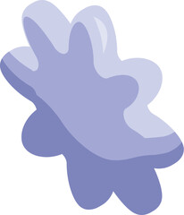 Abstract purple shape spreading on a white background