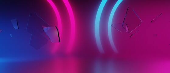 3d illustration rendering of gamer technology futuristic cyberpunk sci-fi display podium, gaming scifi stage pedestal abstract  background © issaronow