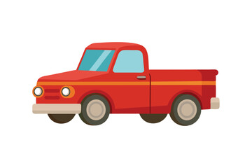  cartoon pickup truck vector art illustration