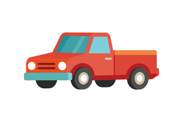  cartoon pickup truck vector art illustration