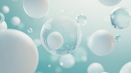 Obraz premium 透明な球、バブルの背景