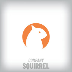 Modern round squirrel design logo. Creative animal, company icon template. vector