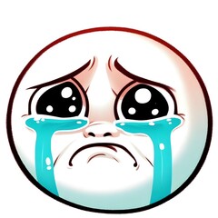 Sad Crying Face Emoji Illustration
