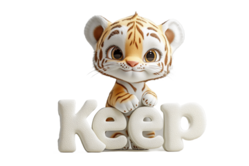 3D Tiger Save on transaparent png file