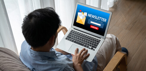 newsletter signup page on computer for customer to subscribe snugly newsletter update information...