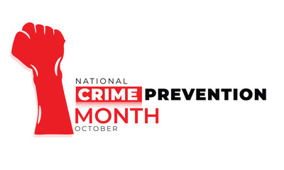 National Crime Prevention Month. background, banner, card, poster, template. Vector illustration.