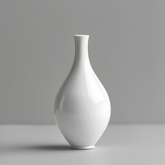 White ceramic vase isolated on grey background