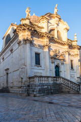 Obraz premium View of the Church of St. Blaise built between 1706 and 1715 in the Old city of Dubrovnik, Croatia