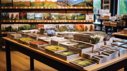 Stacks of Postcards Depicting Natural Landscapes