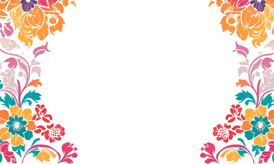 Obraz premium Vibrant watercolor floral frame design in watercolor style