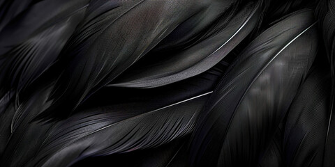 Texture Black Feathers Abstract Background