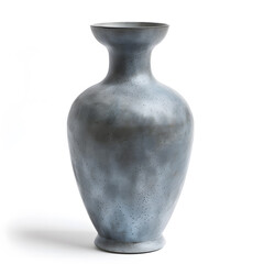 Grey ceramic vase isolated on white background
