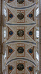 Beautiful baroque ceiling inside the Church San Pietro in Modica, Sicily, Italy