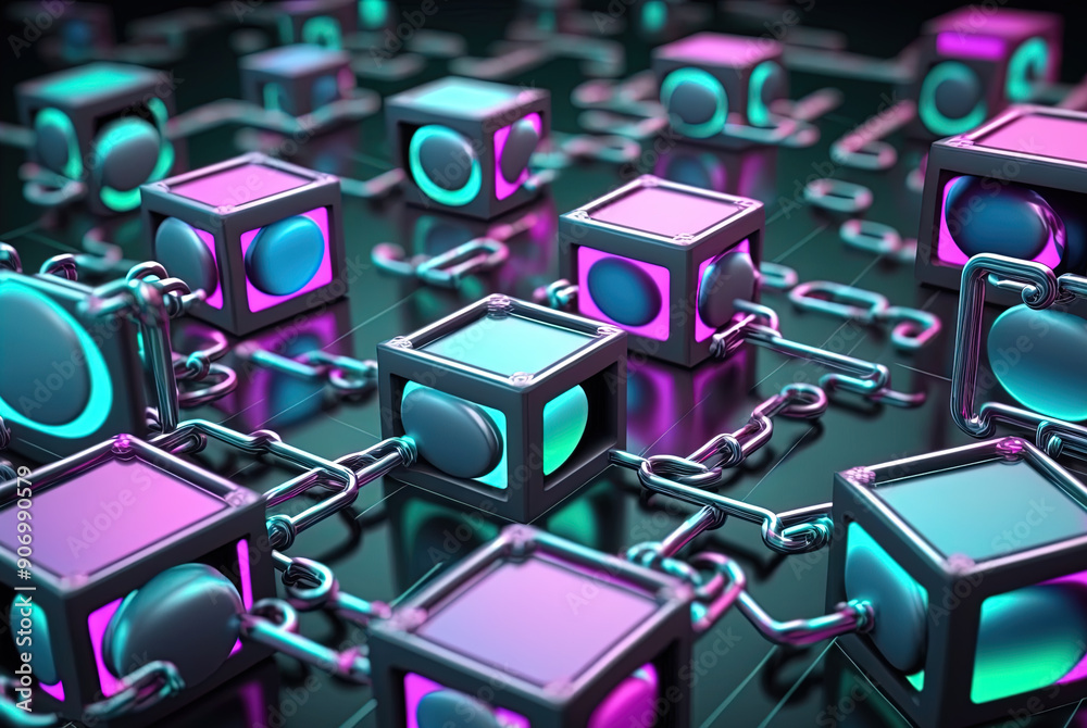 Aufkleber Abstract connection concept with complex technology structure of connected data