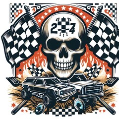 Skull and Crossbones Racing Design
