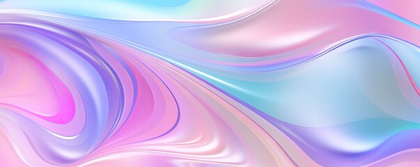 Obraz premium A seamless pattern of holographic pastel rainbow liquid metallic texture, soft glow