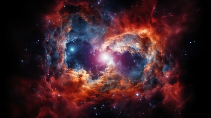 Fototapeta premium Incredible sight supernova explosion beautifully captured amidst the vastness of outer space
