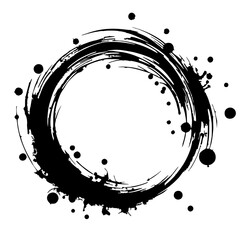 Circular ink splash silhouette