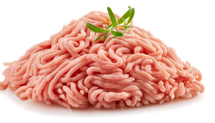 chicken mince isolated on white background