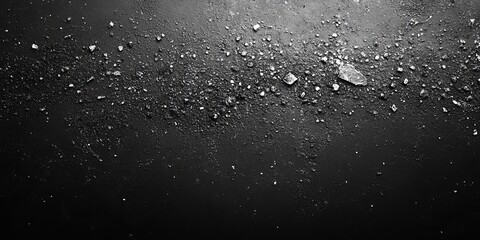 Black white grainy background, monochrome gray noisy texture dark grunge banner, header poster cover backdrop design, Generative AI