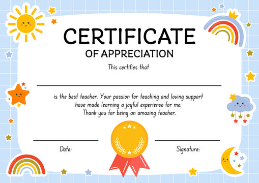 Certificate of appreciation for the best teacher. Appreciation gift for teacher, educator, tutor. Teacher award. Awesomeness certificate. Thank you gift for preschool, kindergarten, secondary school.