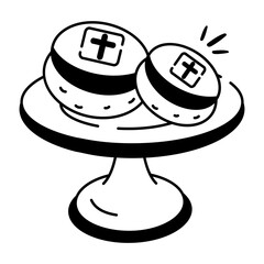 A prosphora icon in doodle style 