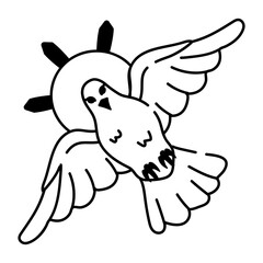 A drawing style icon of holy spirit 