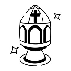 A doodle style icon of barque ciborium 