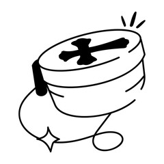A doodle style icon of holy box