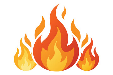 fire flame shapes vector illustration on white background 