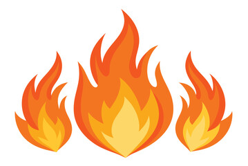 fire flame shapes vector illustration on white background 
