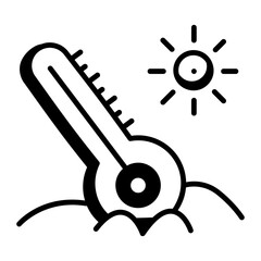 A hand drawn icon of desert temperature 