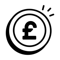 British pound linear style icon 