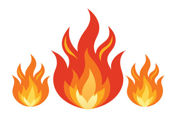 fire flame shapes vector illustration on white background 