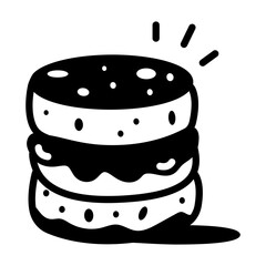 A glyph style icon of scone jam 
